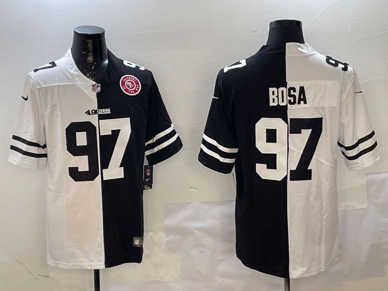 Men San Francisco 49ers #97 Bosa White Black Fashion 2025 Nike Limited NFL Jersey style 3